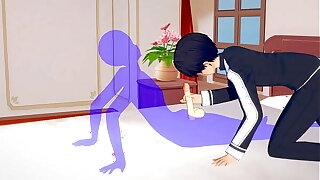 Sword Art Online Yaoi - Kirito Handjob and anal with creampie - Poltroon crossdress Japanese Asian Manga Anime Film  Game Porn Cheerful